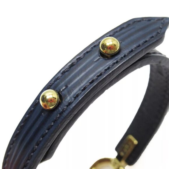 Auth LOUIS VUITTON Bracelet Navy Epi Leather - Picture 3 of 7
